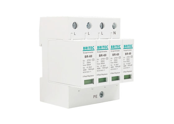 60kA AC275V DIN السكك الحديدية جبل عرام مانعة الصواعق SPD لحماية الطاقة الكهربائية