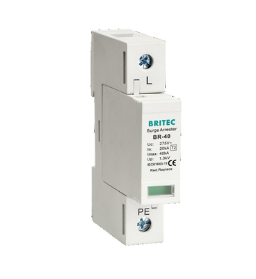 BR-40 1P Type 2 Surge Protection Device Surge Protector 40kA 275V أحادي الطور spd