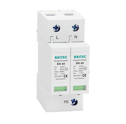 BR-80 275 2P SPD حماية الطفرات العاصفة AC Arrester Class II حماية البرق AC Suppressor
