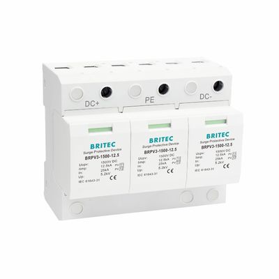 BRPV3-1500-12.5 DC SPD 12.5ka pv arrester 1500V DC SPD حماية من زيادة الطاقة t1 t2 dc