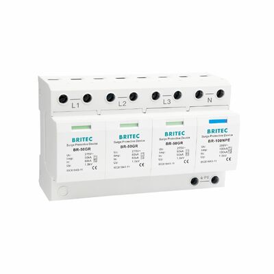 BR-50GR 3+1 OEM ODM فجوة الشرارة 50ka جهاز حماية من التوتر الكهربائي منخفض الجهد الفئة 1 جهاز إيقاف التوتر النوع 1 spd أجهزة حماية من التوتر النوع 1 SPD شبكة توزيع كهربائية منخفضة الجهد LV