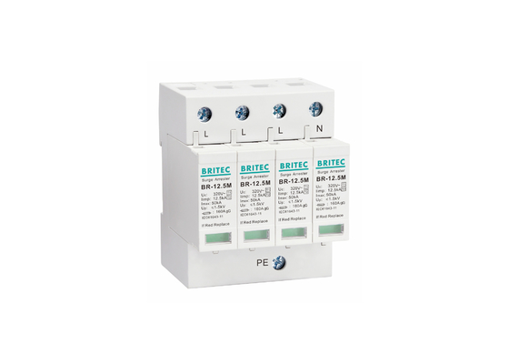 12.5kA نوع 1 + 2 320 فولت 4P حماية المنازل من التيار الكهربائي حماية من البرق