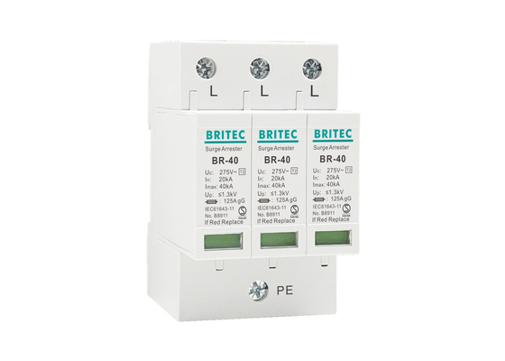 جهاز الحماية من التوتر المنخفض من النوع 2 3P 40kA AC Protector