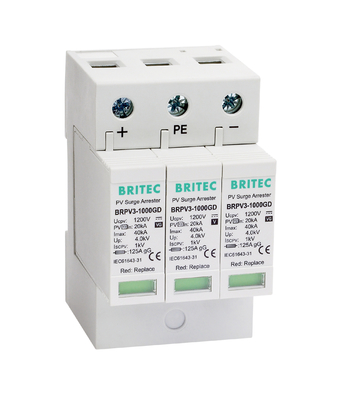 BRPV3-1000 1000V 3P الطاقة الكهربائية الشمسية spd DC حماية الطفرة الجهاز حماية الطفرة المكبوت