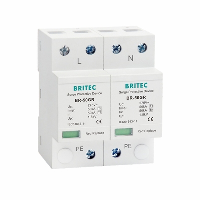 الدرجة الأولى: محجب التيار الكهربائي 10/350μs 50KA مرحلة واحدة 150V / 275V / 320V
