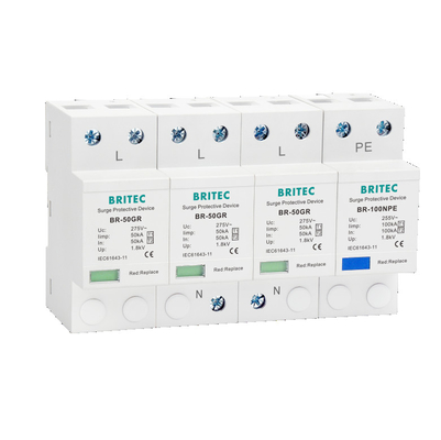 BRITEC BR-50GR 275 3P Spd Ac نوع 1 جهاز الحماية من الزيادة 4P حماية البرق
