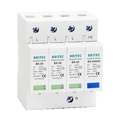BR-80275 2P SPD مانع الصواعق AC Class II الحماية من الصواعق
