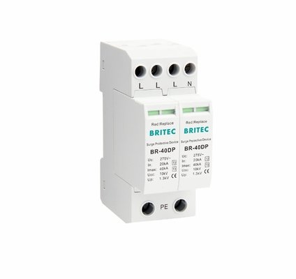 BR-40DP 2P 275v جهاز الحماية من التيار الكهربائي القياسي نوع 3 Spd