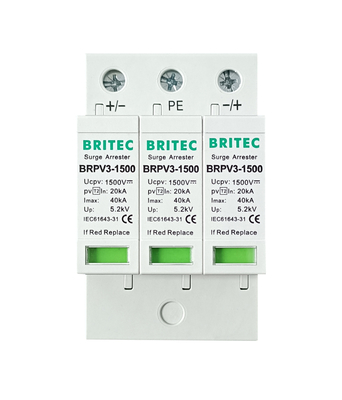 BRPV3-1500 نوع 2 حراسة زيادة الطاقة الحماية النظام الشمسي 1500 فولت DC PV حارس زيادة الطاقة Spd
