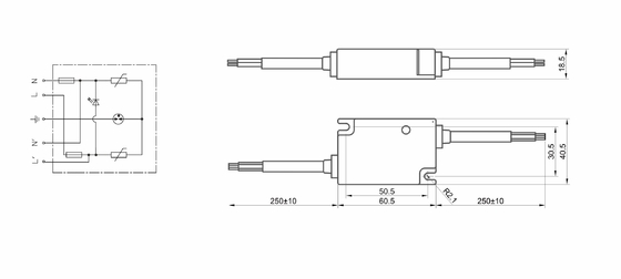 BRLED-08ASC-10 حمايات التيار الكهربائي للضوء الخارجي LED 10kv spd