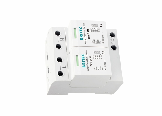 25kA 275V مرحلة واحدة 2P نوع 1 من الدرجة الأولى I حاجز الصواعق مع الاتصال الجافة BR-25M 2P