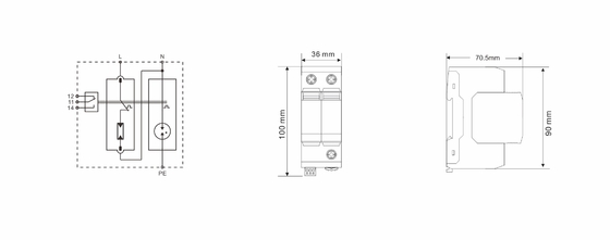 BR-25GS 1+1 spd t1 25ka حماية من التهابات الطاقة البرقية حماية من التهابات الطاقة النوع spd