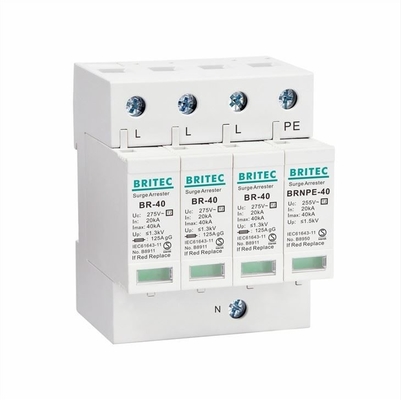 BR-40 4P 40kA 4 Pole 3 Phase Lightning Surge Arrester جهاز حماية الطفرة spd