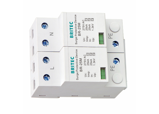 النوع 1+2+3 25kA 275V SPD 2 قطب النوع 1 حماية الطفرة حماية البرق