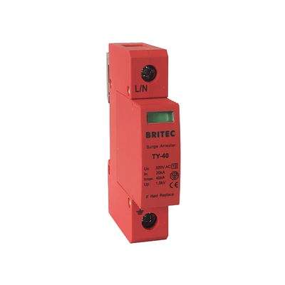 TY-40 1P SPD 40kA Type 2 جهاز حماية الطفرة AC واقي من الصواعق spd