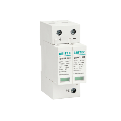 BRPV2-600 2 Mod 600V الطاقة الكهروضوئية PV Spd DC جهاز حماية الطاقة الشمسية spd dc600v pv arrester