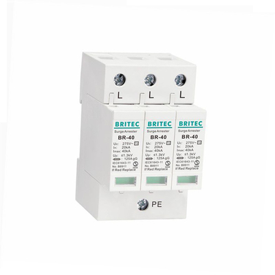 BR-40 1P + 1 40kA Type 2 Surge Protection Device Arrester Singel Phase Lightning Protection spd
