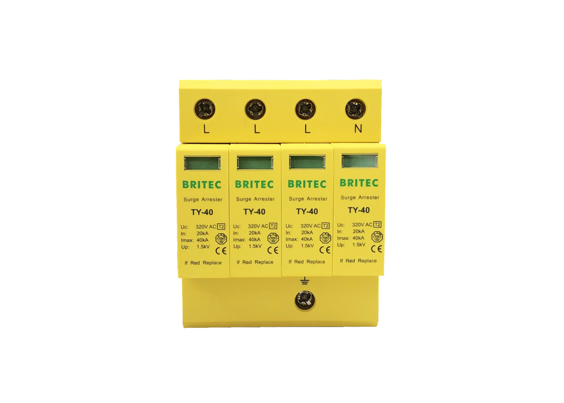4P 40KA AC الحماية من البرق 3 مرحلة حماية التوتر الوقفي الفئة C IP20
