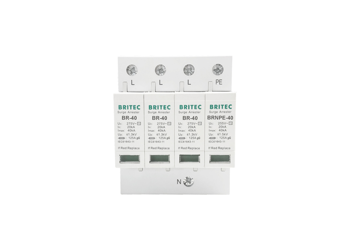40kA 275V/255V جهاز الحماية من الزخم SPD من النوع 2