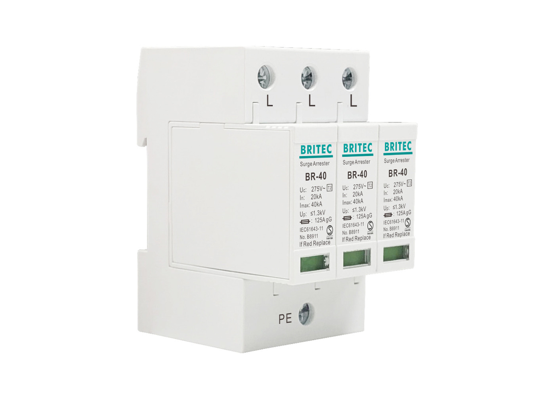 جهاز الحماية من التوتر المنخفض من النوع 2 3P 40kA AC Protector
