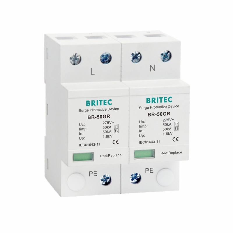 الدرجة الأولى: محجب التيار الكهربائي 10/350μs 50KA مرحلة واحدة 150V / 275V / 320V