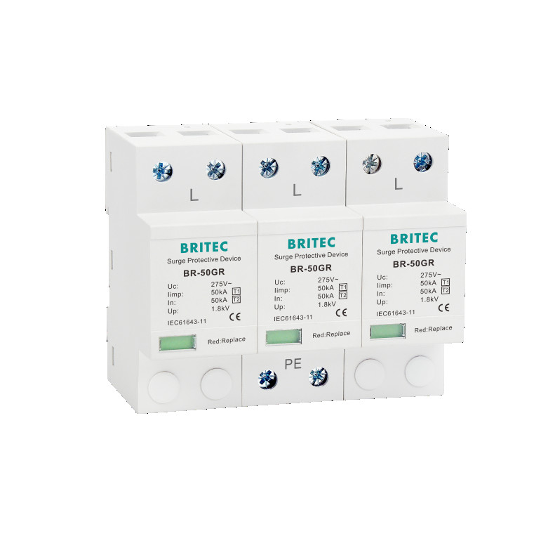BRITEC BR-50GR 275 3P Spd Ac نوع 1 جهاز الحماية من الزيادة 4P حماية البرق
