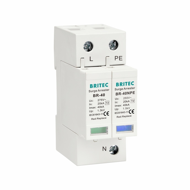 40kA Type 2 Surge Protector 1P + NPE Din Rail Mounting