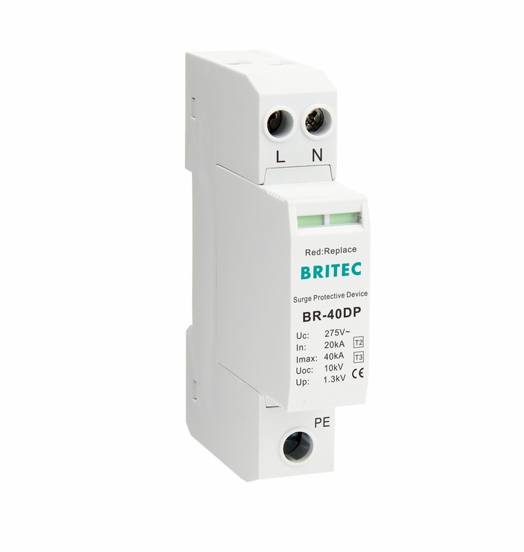BR-40DP 2P 275v جهاز الحماية من التيار الكهربائي القياسي نوع 3 Spd