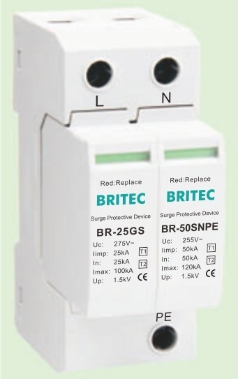 BR-25GS 1+1 spd t1 25ka حماية من التهابات الطاقة البرقية حماية من التهابات الطاقة النوع spd