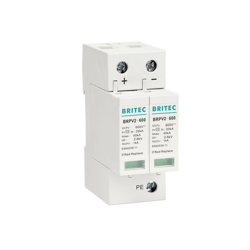BRPV2-600 2 Mod 600V الطاقة الكهروضوئية PV Spd DC جهاز حماية الطاقة الشمسية spd dc600v pv arrester