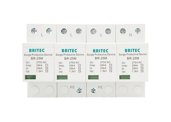 25KA T1 Surge Protector 4P جهاز حماية الطفرة نوع 1 + 2 + 3