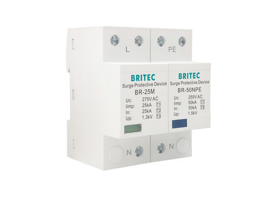 25kA الطاقة النوع 1 حماية زيادة الطاقة BR-25M 1 + 1 الجهد المنخفض 275V/255V