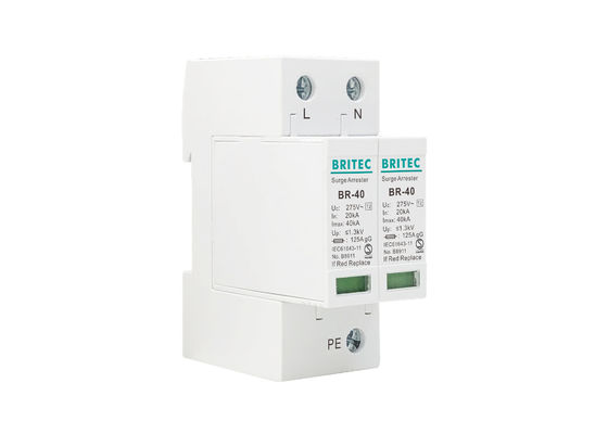 صواعق الصواعق الدرجة الثانية ايماكس 40kA 2P 20-40kA الدين السكك الحديدية عرام الحماية على الجهد SPD