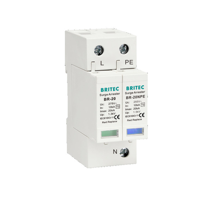 BR-20 1P + 1 40kA Singel Phase Type 2 Surge Protection جهاز مانع الصواعق Spd