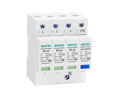 BR-20 1P + 1 40kA Singel Phase Type 2 Surge Protection جهاز مانع الصواعق Spd