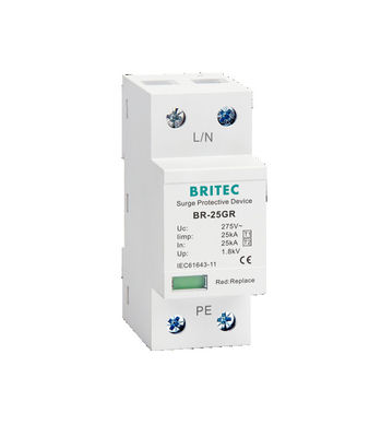 BR-25GR 1P 1P 3p نوع Spd Surge Protector مانع الصواعق Supresor SPD النوع الأول والنوع الثاني
