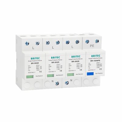 Class I T1 50KA 3P + NPE Surge Protector 150V / 275V / 320V SPD عالية الطاقة