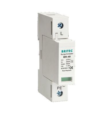 BR-40 3P نوع 2 Spd Surge Arrester الضوء Arrester Surge Protection Device 275v حماية من الضوء