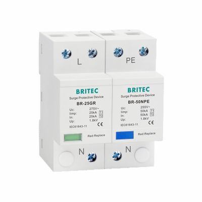 25kA نوع 1 حماية زيادة الطاقة 275V T1 10/350us جهاز حماية زيادة الطاقة