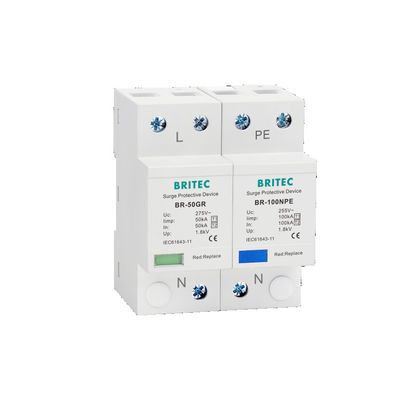 BR-50GR 275 3P Spd Ac النوع 1 جهاز حماية الطفرة مانع الصواعق T1 T2 ثلاث مراحل