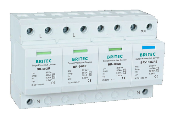 BR-50GR 2P type1 50kA AC Surge Suppressor أجهزة حماية الطفرة من النوع 1 SPD