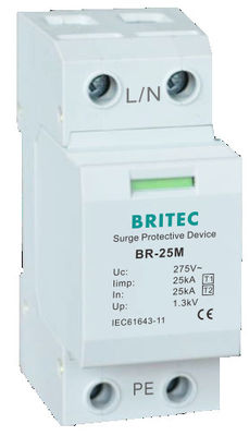 BR-25M 3P+1NPE 25kA T1+T2 Varistor Surge arrester B+C التوتر المنخفض 3 مرحلة AC Spd محافظ البرق