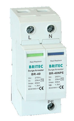 جهاز حماية من زيادة التيار BRITEC BR-40 4P ثلاثي الأطوار SPD واقي من الصواعق مصنع جهاز حماية من زيادة التيار في الصين