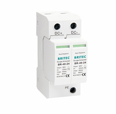 BR-40-24 DC SPD جهاز حماية من زيادة الطاقة DC Suppressor 40kA Pv Surge Arrester DC 24v محمي زيادة الطاقة