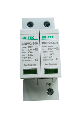 BRPV2 500 PV Surge Arrester DC12V 24V 48V 500V 690V 800V 1000V جهاز حماية الحماية
