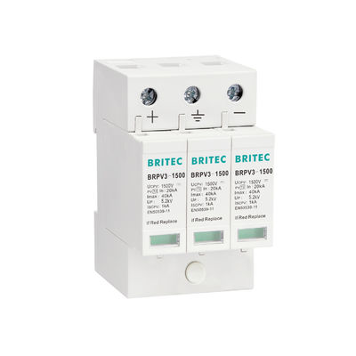 BRPV3-1000-5 T1 50kA DC 1000V 5kA النوع 1+2 PV جهاز حماية من زيادة التيار، جهاز حماية من زيادة التيار الشمسي t1 t2 dc SPD الضوئية SPDs