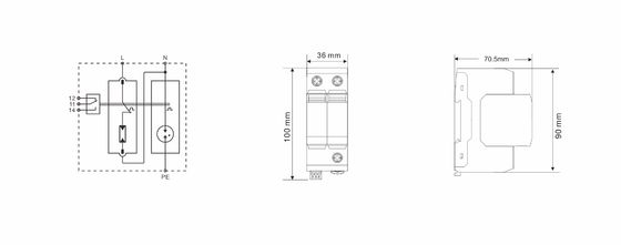 BR-25GS 1+1 Spd T1 25ka حماية من التيار الكهربائي حماية من التيار الكهربائي نوع Spd