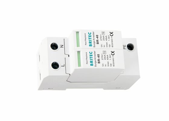 40KA قابل للتوصيل MOV أحادي الطور SPD استجابة سريعة 35 مم Din rail Mount مانع الصواعق