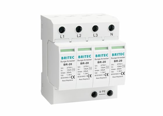 IEC61643-1 20 كيلو أمبير جهاز حماية من الاندفاع من النوع 2 جهاز مانع الصواعق