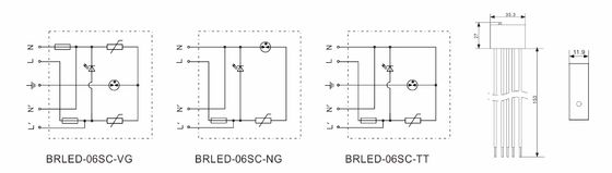BRLED-06SC جهاز الحماية من زيادة الطاقة LED 6kA 275V